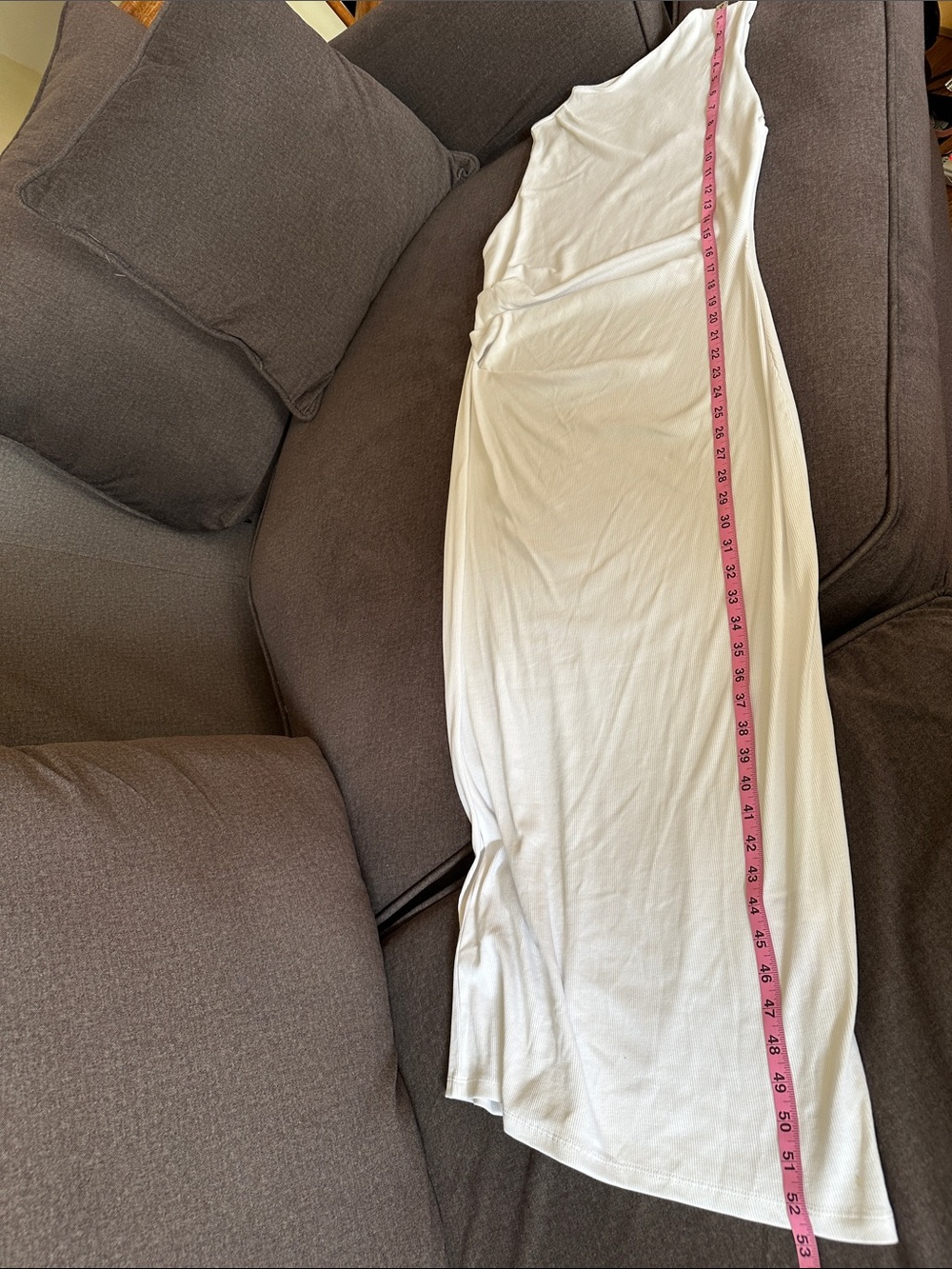 Zara White Sleeveless Ruched Maxi Dress - Picture 8 of 10